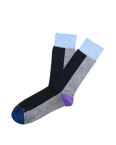 Black/blue colorblock sock - 12596 - 63728 - Hammer Made