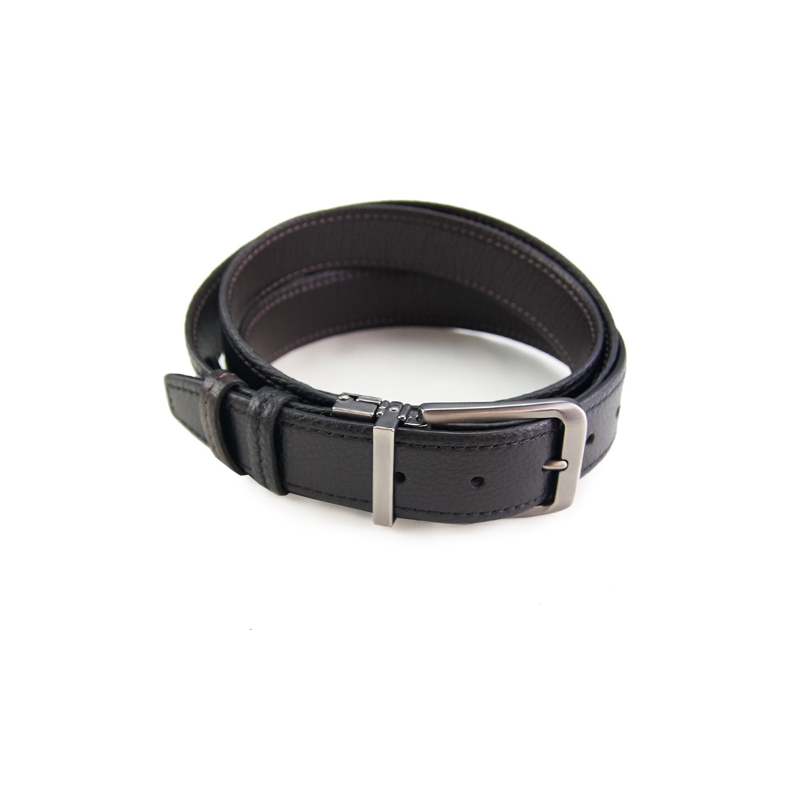 Black/Dark Brown Pebble Belt - 12546 - 63829 - Hammer Made