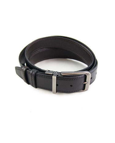 Black/Dark Brown Pebble Belt - 12546 - 63829 - Hammer Made