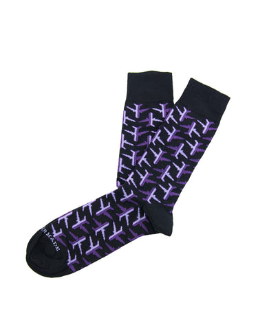 Black/purple airplane sock - 12600 - 63731 - Hammer Made