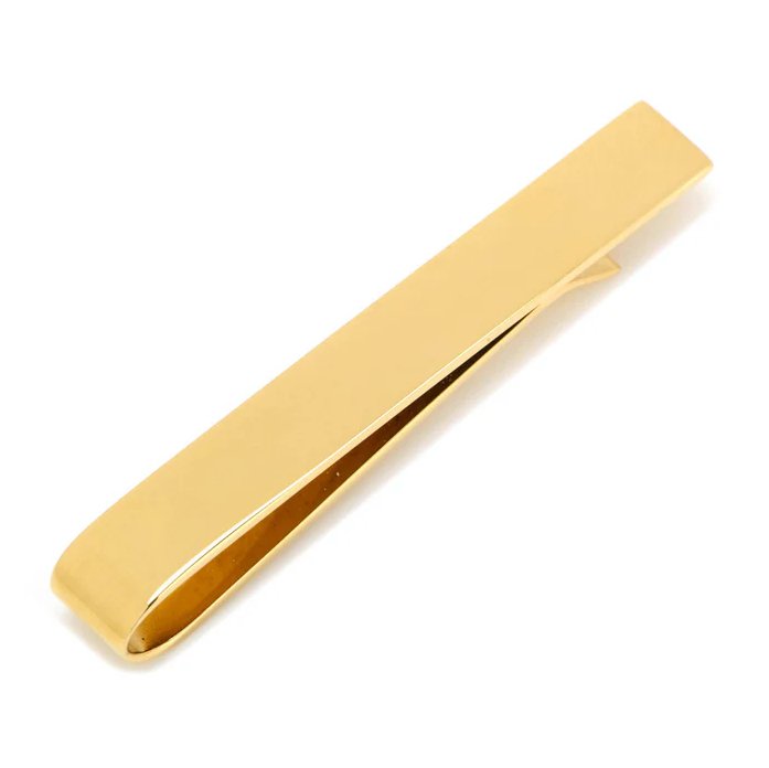 Gold Plated Stainless Steel Engravable Tie Bar - 13031 - 66949 - Hammer Made