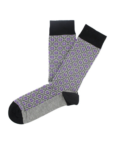 Grey square patterned sock - 14286 - 72650 - Hammer Made