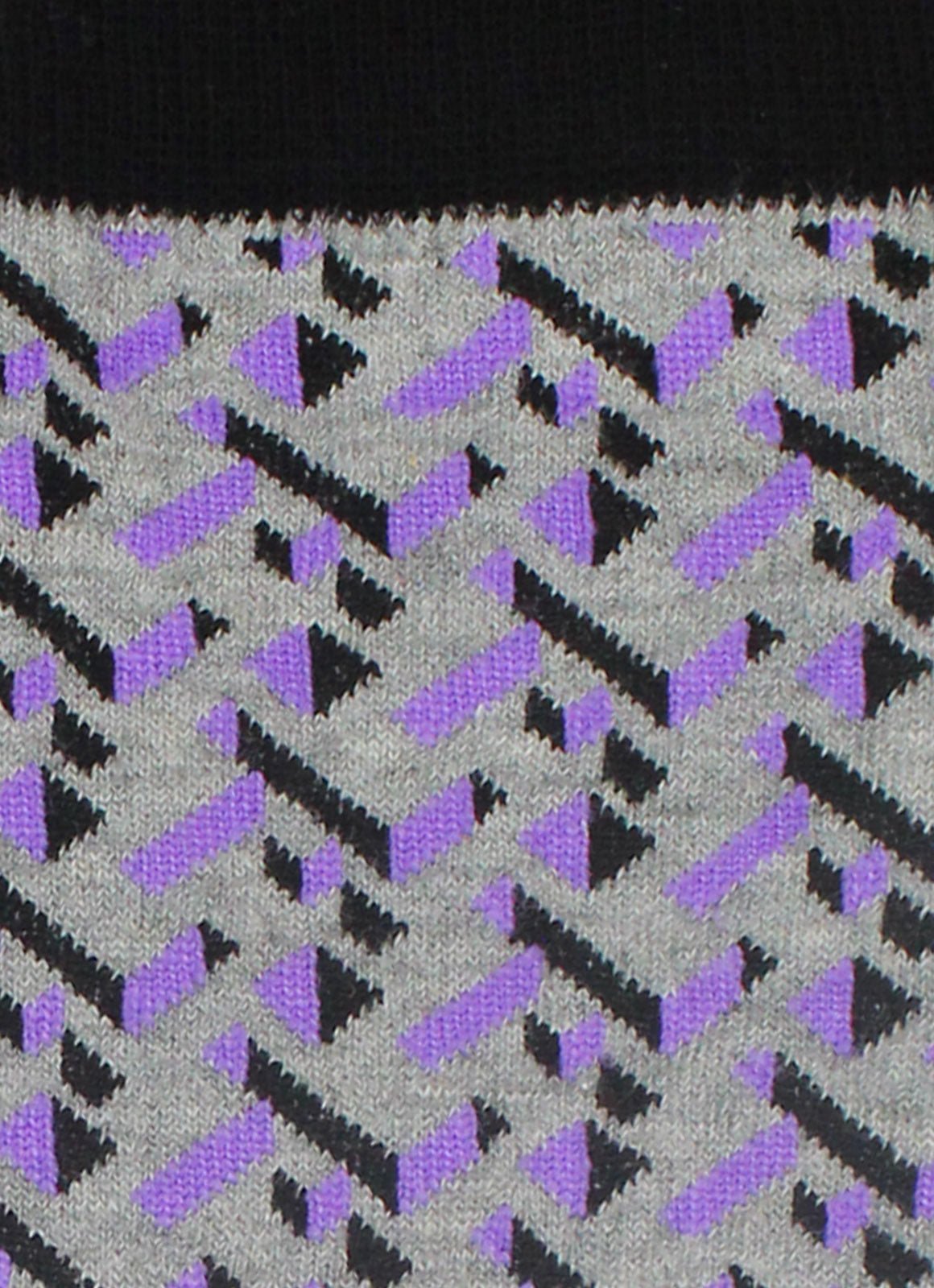 Grey/purple geometric sock - 14548 - 74102 - Hammer Made