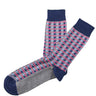 Grey/purple houndstooth sock - 6476 - 31633 - Hammer Made