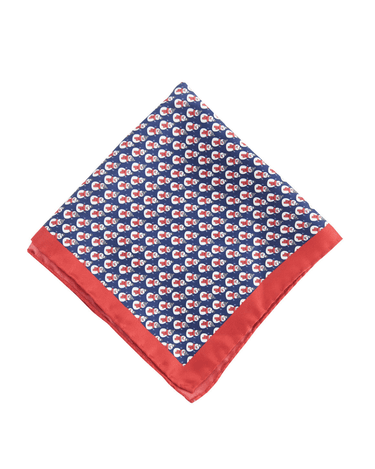 Navy snowman pocket square - 14388 - 73535 - Hammer Made