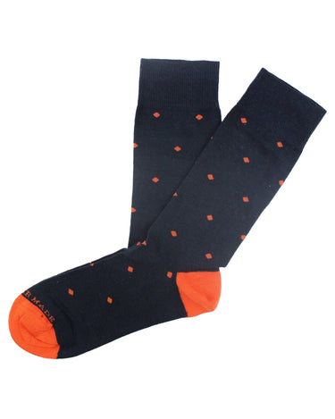 Navy/orange dot sock - 14529 - 74083 - Hammer Made