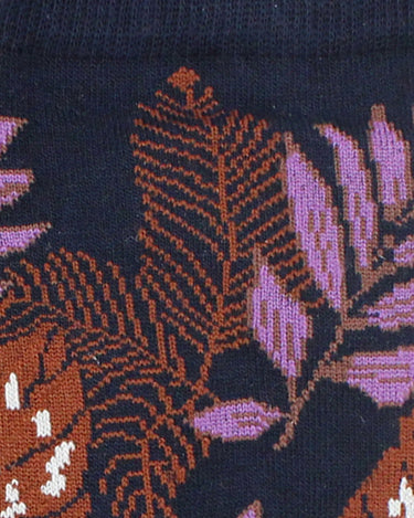 Navy/purple tropical leaf sock - 14606 - 74141 - Hammer Made