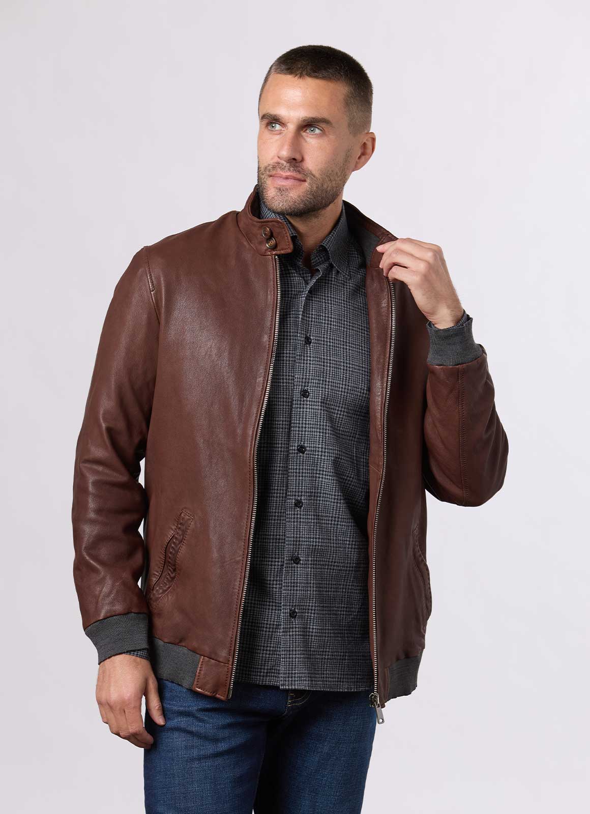 Redby Leather Bomber Jacket - 15333 - 80301 - Hammer Made