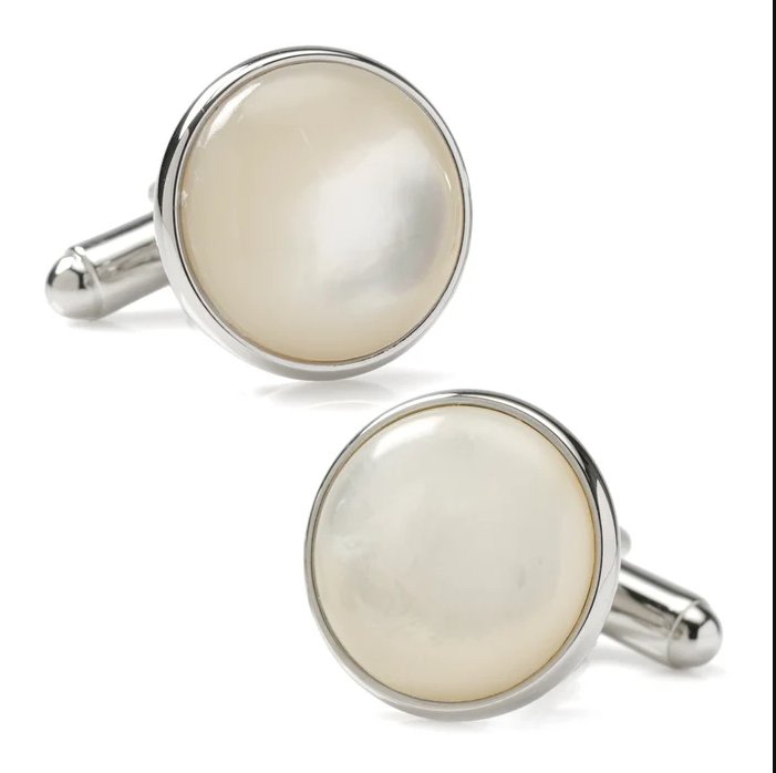 Silver and Mother of Pearl Cufflinks - 14855 - 75446 - Hammer Made