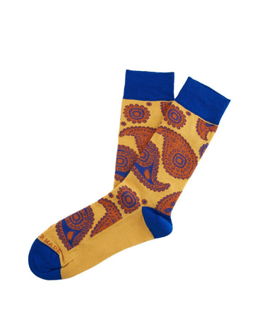 Yellow large paisley sock - 14556 - 74110 - Hammer Made